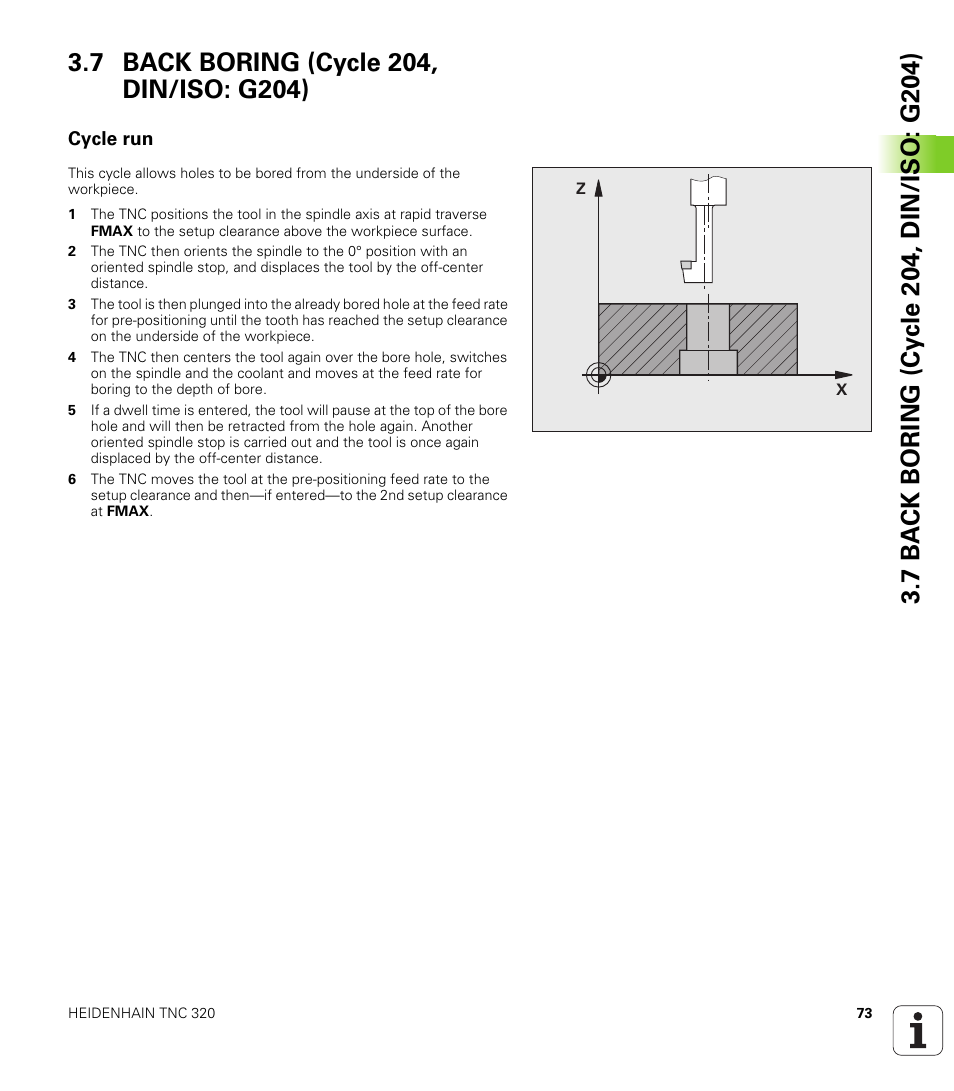 7 back boring (cycle 204, din/iso: g204), Cycle run | HEIDENHAIN TNC 320 (340 55x-04) Cycle programming User Manual | Page 73 / 437