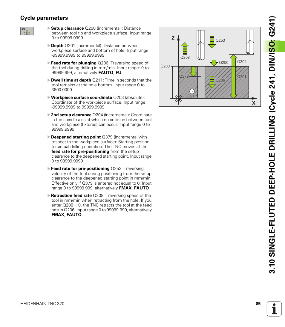 Cycle parameters | HEIDENHAIN TNC 320 (340 55x-04) Cycle programming User Manual | Page 85 / 437
