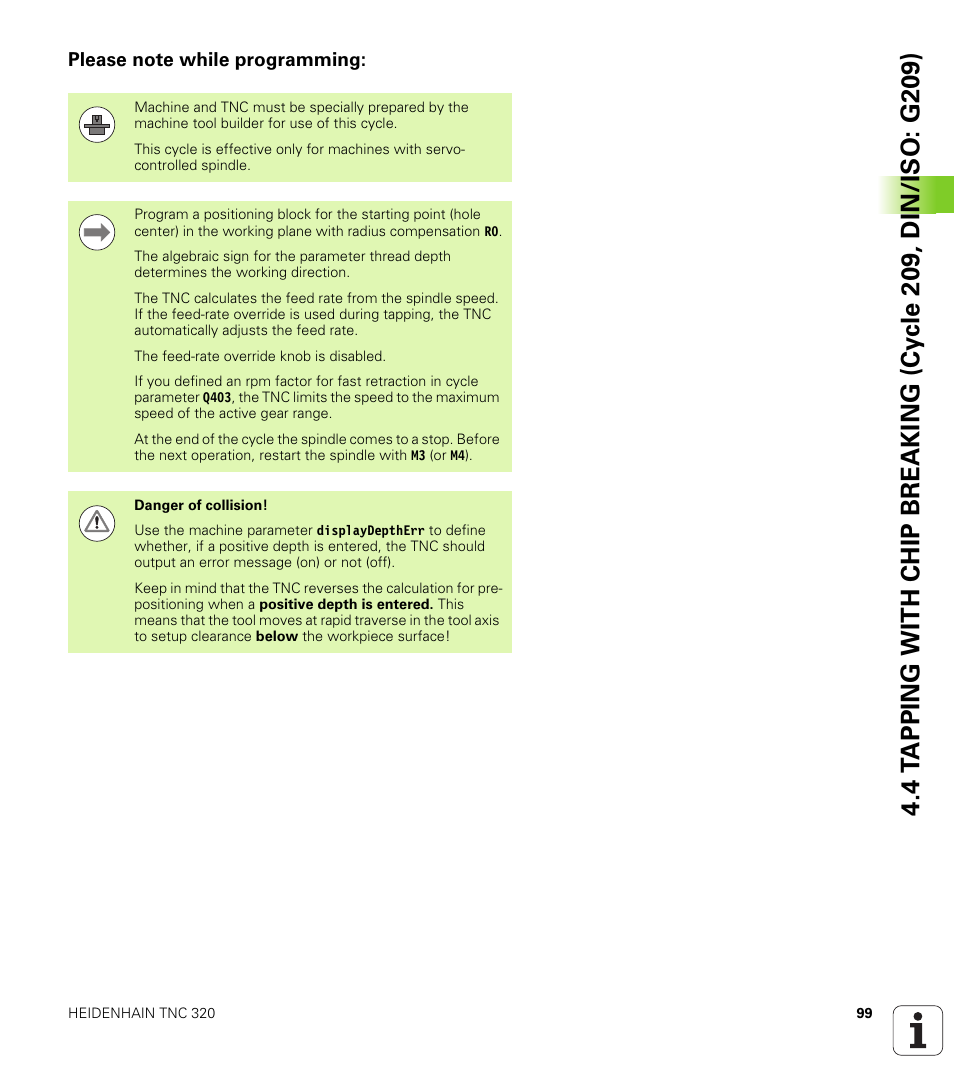 Please note while programming | HEIDENHAIN TNC 320 (340 55x-04) Cycle programming User Manual | Page 99 / 437