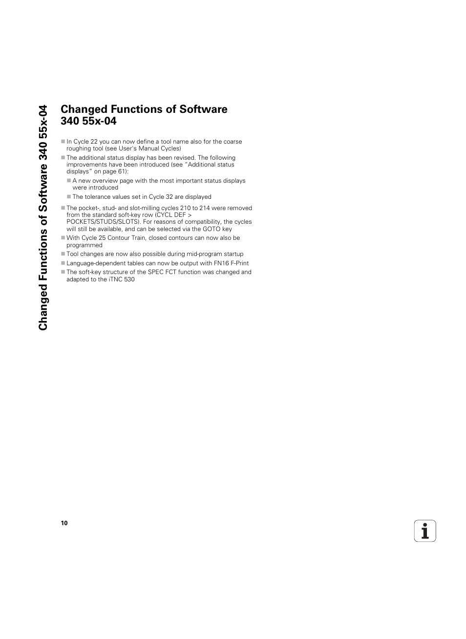 Changed functions of software 340 55x-04 | HEIDENHAIN TNC 320 (340 55x-04) ISO programming User Manual | Page 10 / 461