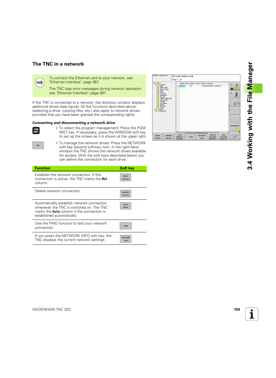 The tnc in a network, 4 w o rk ing with the file manag e r | HEIDENHAIN TNC 320 (340 55x-04) ISO programming User Manual | Page 103 / 461