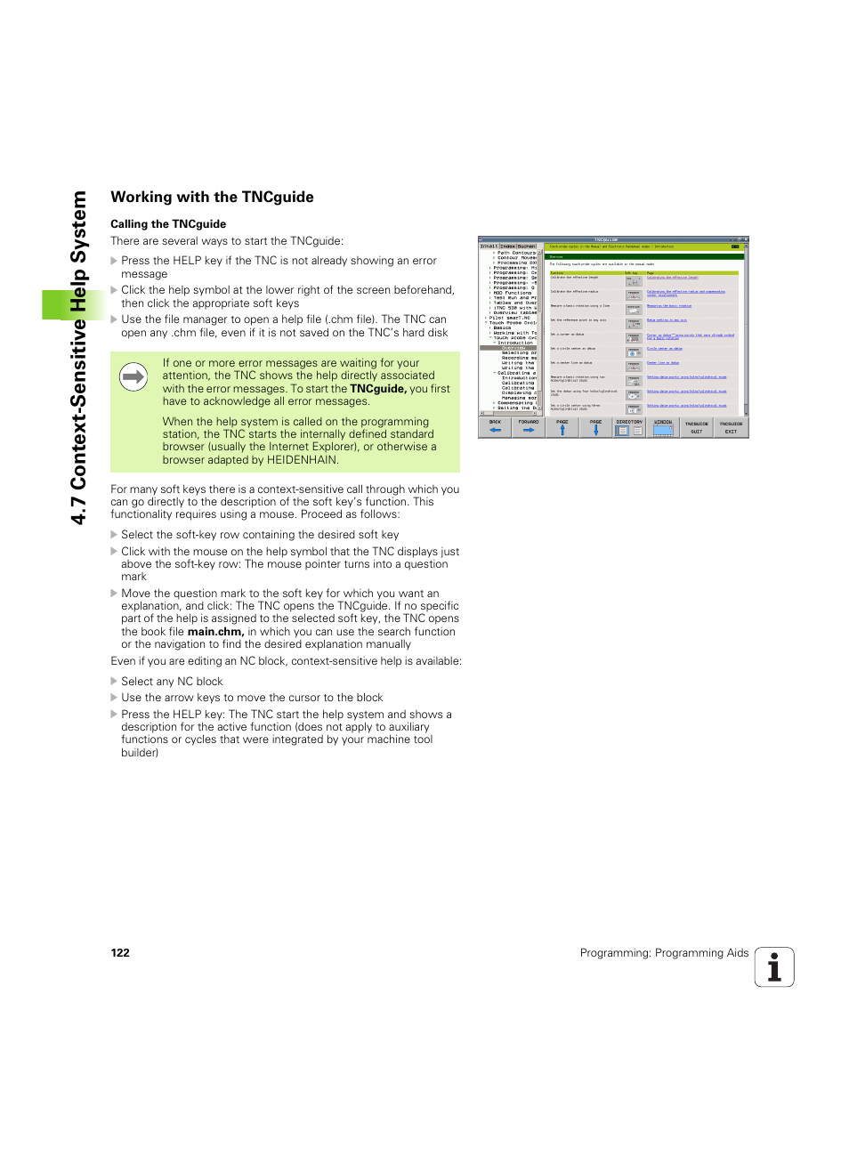 Working with the tncguide, 7 cont ext-sensitiv e help s y st em | HEIDENHAIN TNC 320 (340 55x-04) ISO programming User Manual | Page 122 / 461