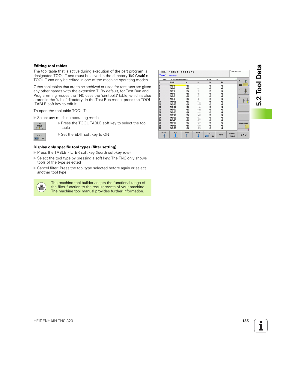 2 t ool d a ta | HEIDENHAIN TNC 320 (340 55x-04) ISO programming User Manual | Page 135 / 461