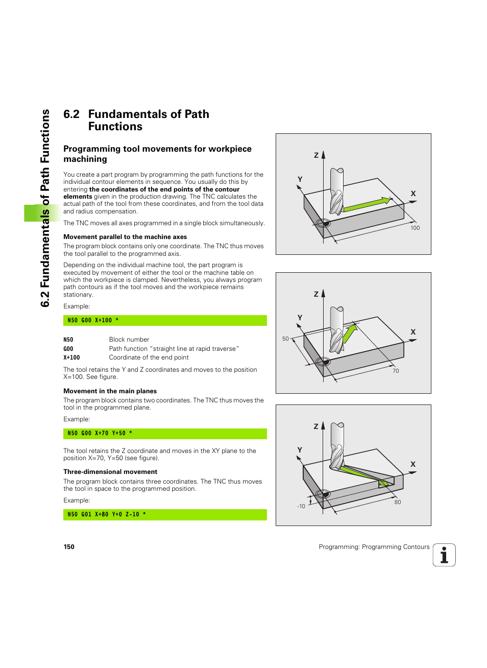 2 fundamentals of path functions, Programming tool movements for workpiece machining | HEIDENHAIN TNC 320 (340 55x-04) ISO programming User Manual | Page 150 / 461