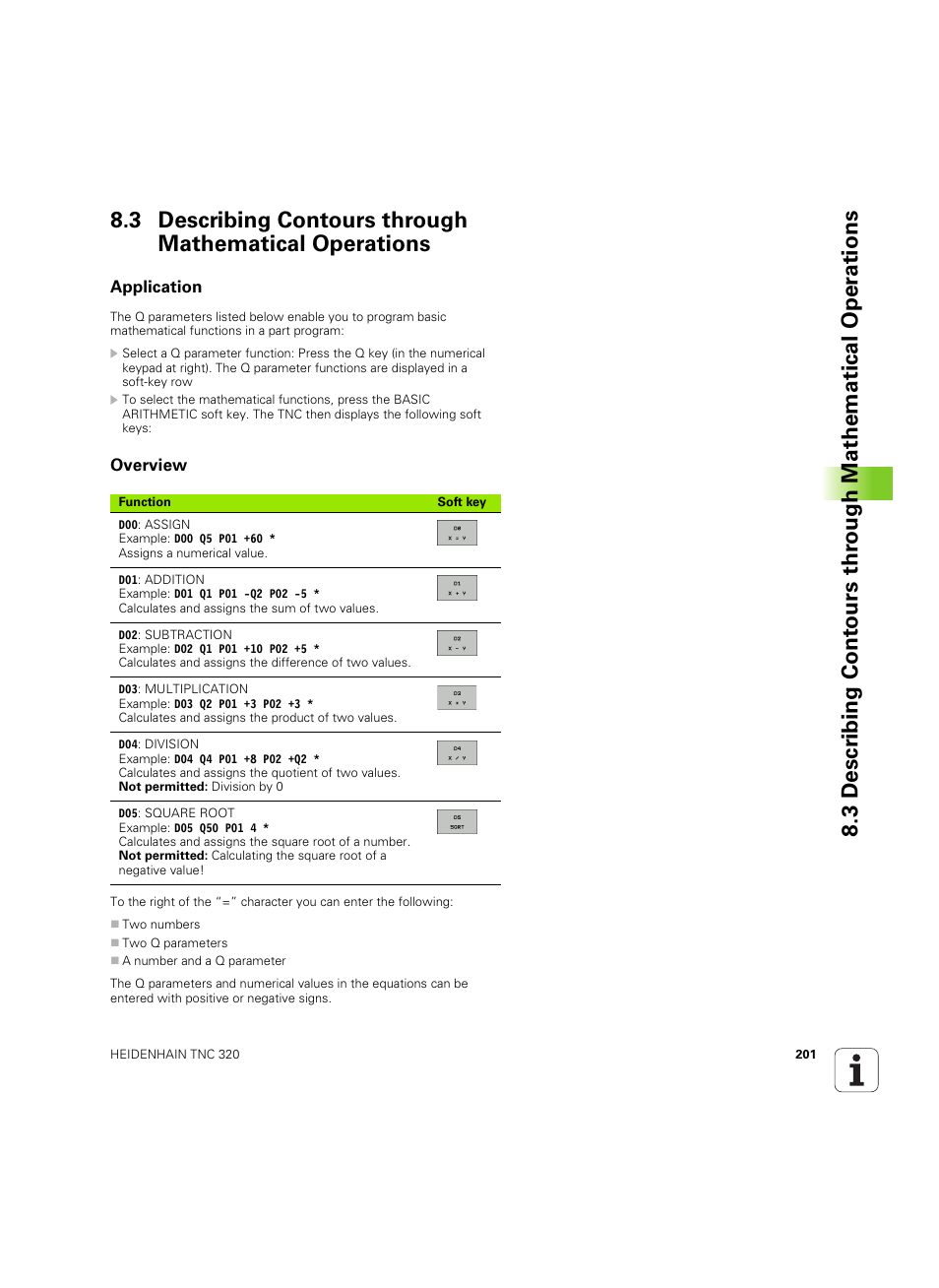 Application, Overview | HEIDENHAIN TNC 320 (340 55x-04) ISO programming User Manual | Page 201 / 461