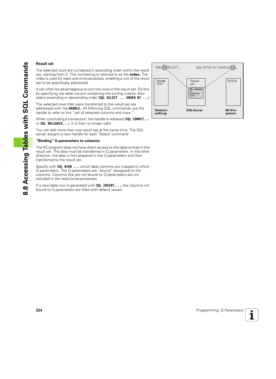 8 a c cessing t a bles with sql commands | HEIDENHAIN TNC 320 (340 55x-04) ISO programming User Manual | Page 224 / 461