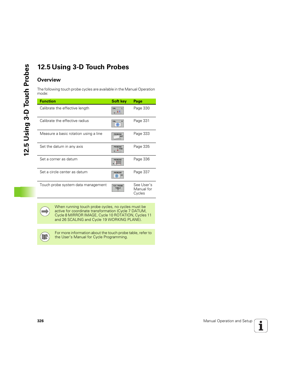 5 using 3-d touch probes, Overview | HEIDENHAIN TNC 320 (340 55x-04) ISO programming User Manual | Page 326 / 461