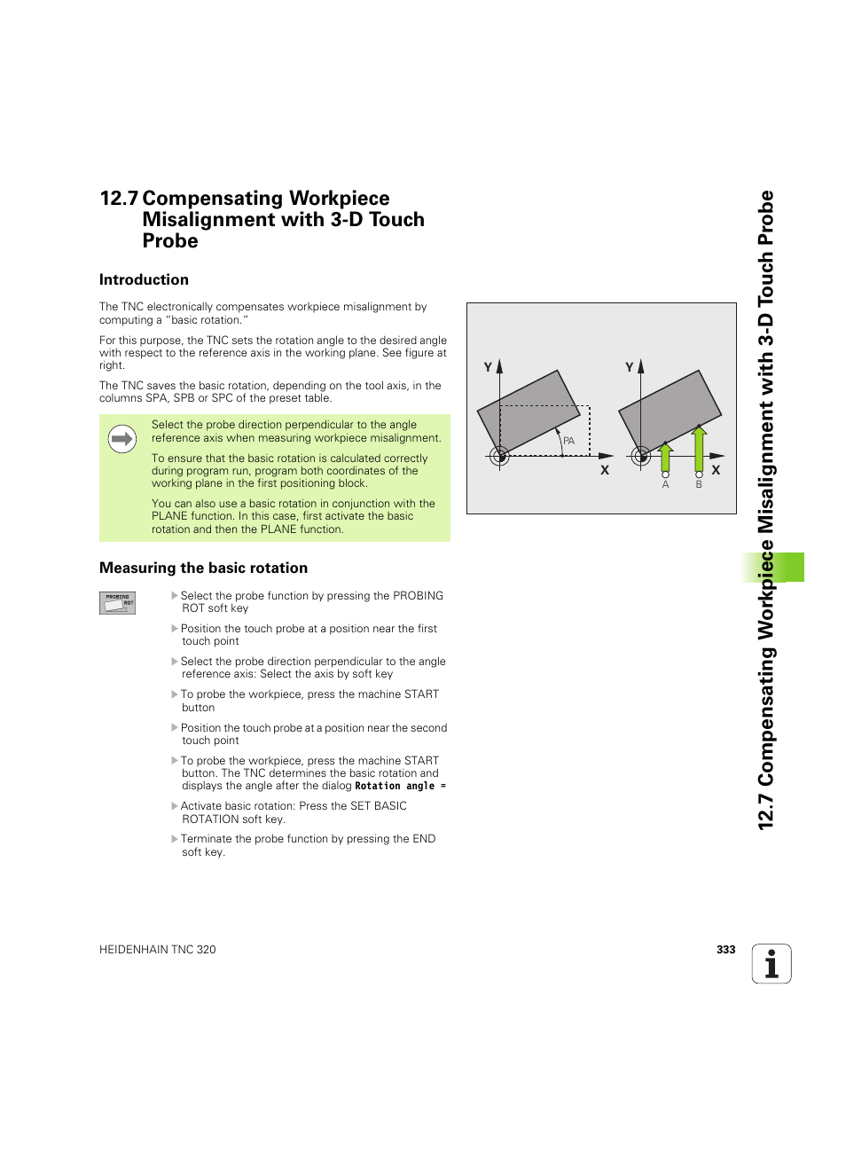 Introduction, Measuring the basic rotation | HEIDENHAIN TNC 320 (340 55x-04) ISO programming User Manual | Page 333 / 461
