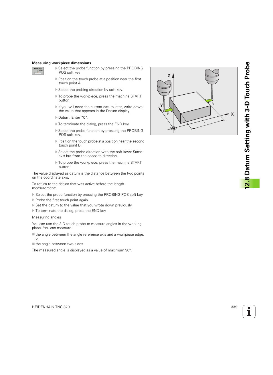 8 d a tu m set ting with 3-d t o uc h pr obe | HEIDENHAIN TNC 320 (340 55x-04) ISO programming User Manual | Page 339 / 461