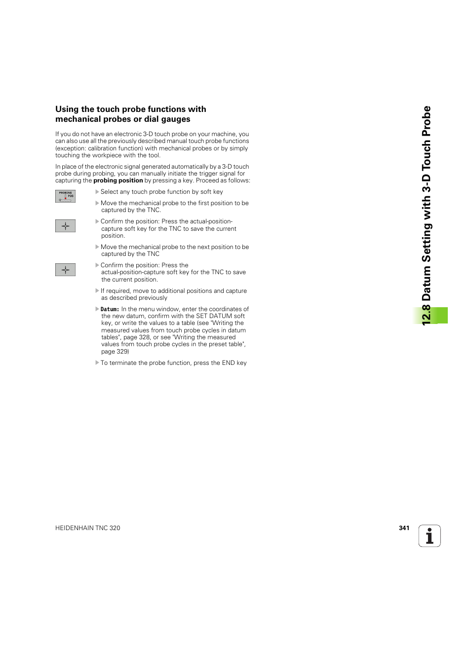 8 d a tu m set ting with 3-d t o uc h pr obe | HEIDENHAIN TNC 320 (340 55x-04) ISO programming User Manual | Page 341 / 461