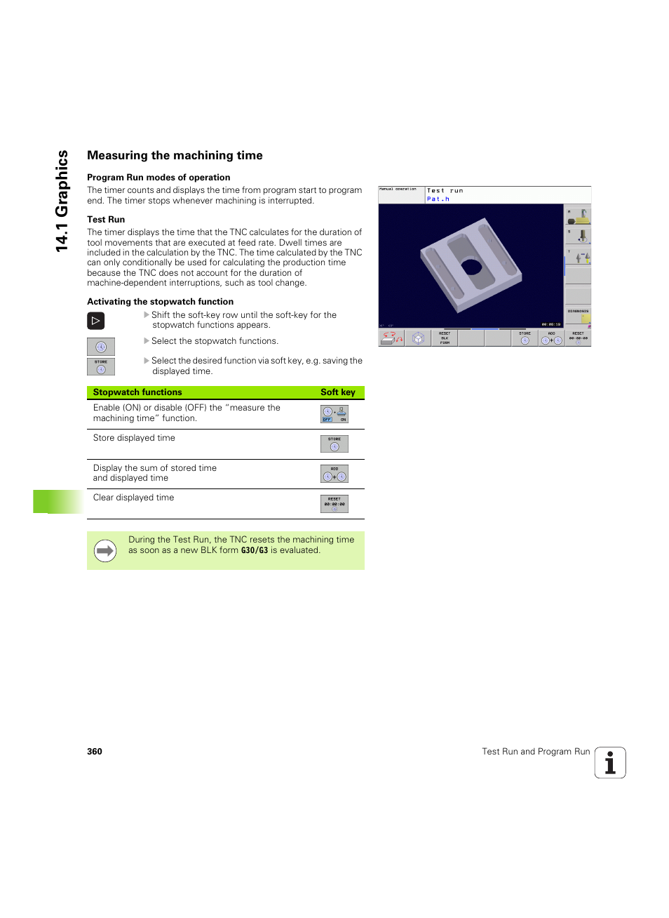 Measuring the machining time, 1 gr aphics | HEIDENHAIN TNC 320 (340 55x-04) ISO programming User Manual | Page 360 / 461