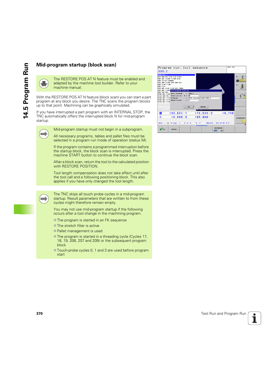 Mid-program startup (block scan), 5 pr ogr am run | HEIDENHAIN TNC 320 (340 55x-04) ISO programming User Manual | Page 370 / 461