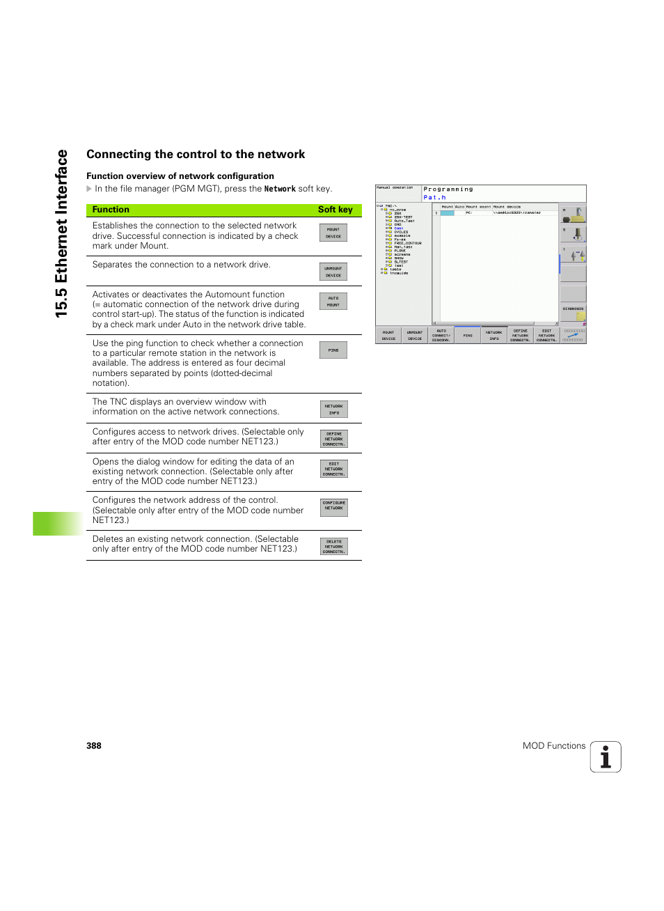 Connecting the control to the network, 5 ether n et int e rf ace | HEIDENHAIN TNC 320 (340 55x-04) ISO programming User Manual | Page 388 / 461