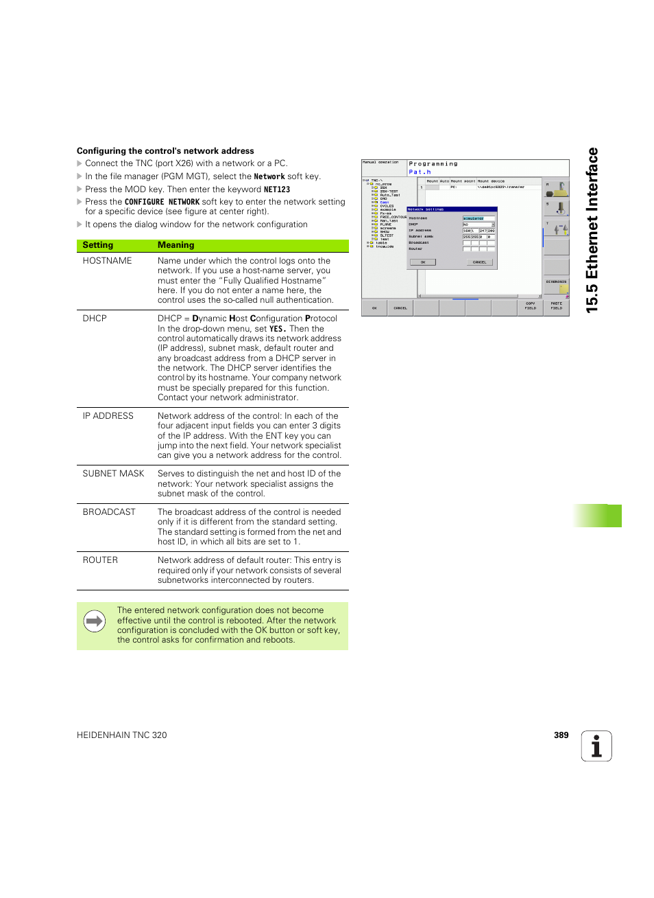5 ether n et int e rf ace | HEIDENHAIN TNC 320 (340 55x-04) ISO programming User Manual | Page 389 / 461