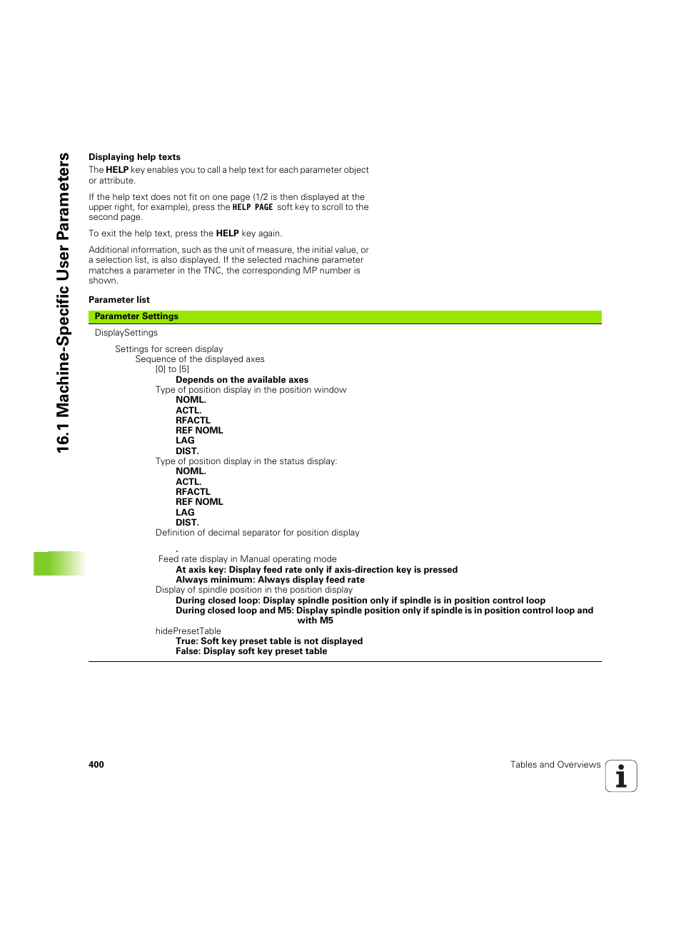 1 mac h ine-specific user p a ra met e rs | HEIDENHAIN TNC 320 (340 55x-04) ISO programming User Manual | Page 400 / 461