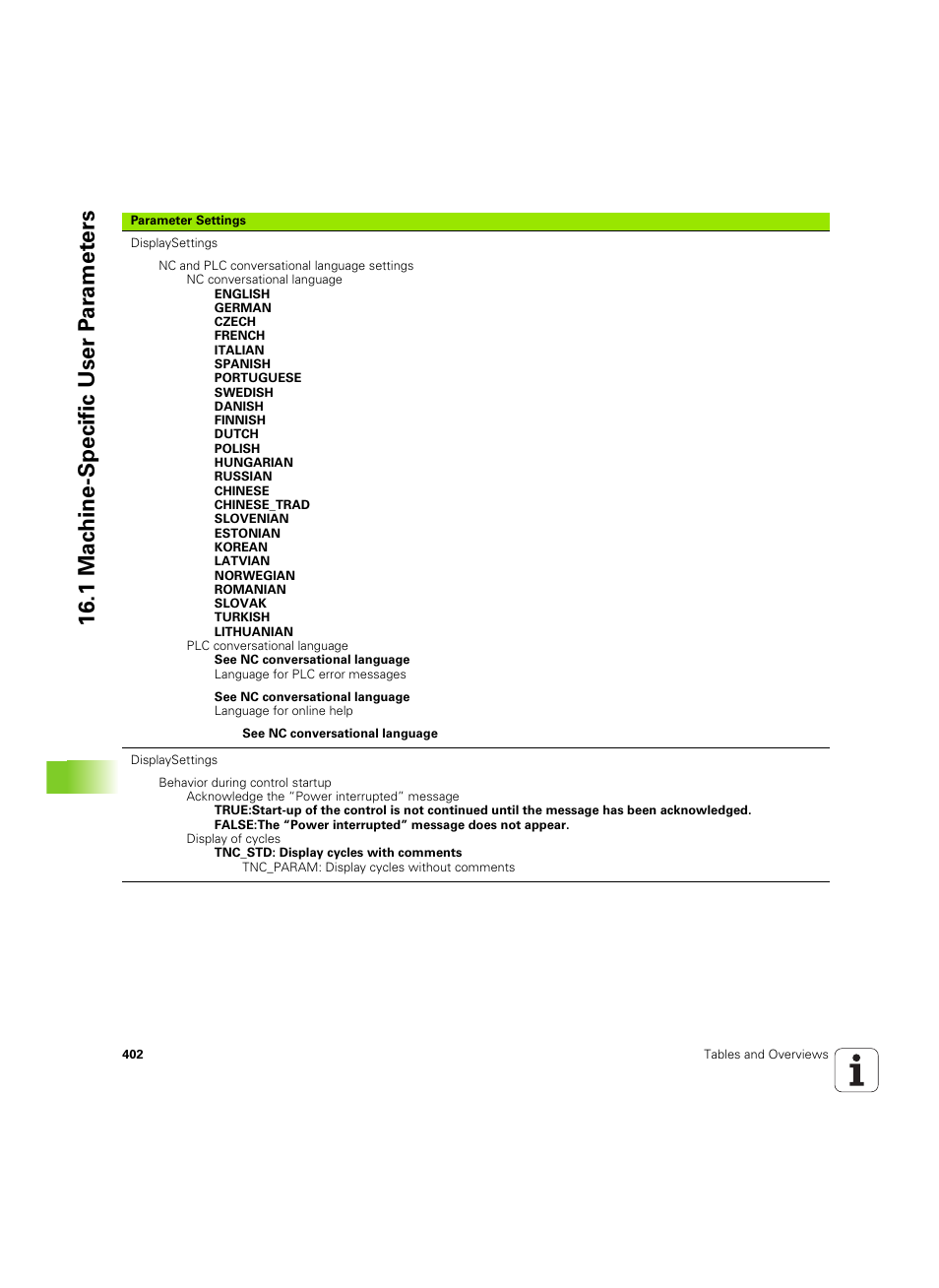 1 mac h ine-specific user p a ra met e rs | HEIDENHAIN TNC 320 (340 55x-04) ISO programming User Manual | Page 402 / 461