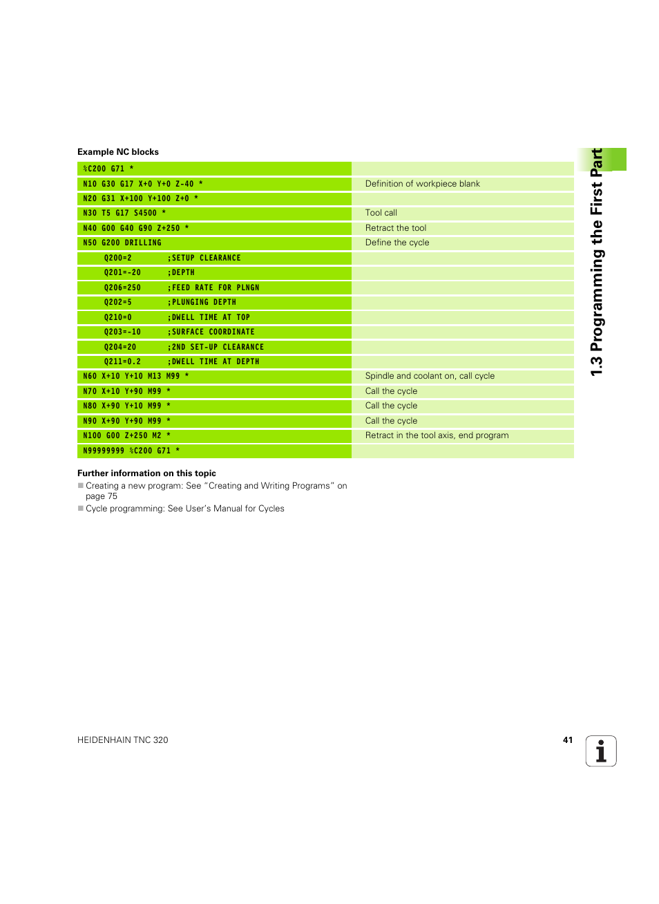 3 pr ogr amming the first p a rt | HEIDENHAIN TNC 320 (340 55x-04) ISO programming User Manual | Page 41 / 461