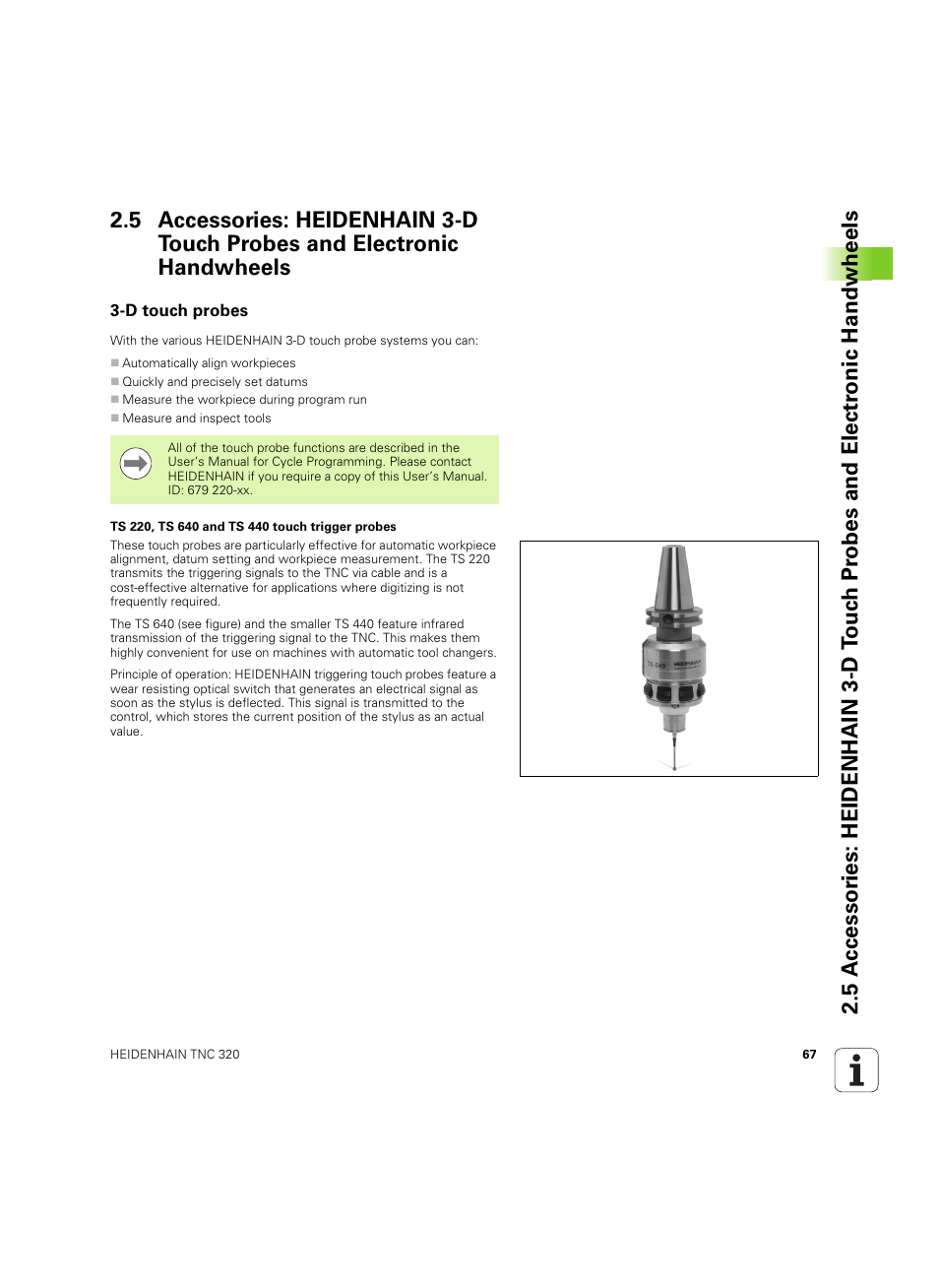 D touch probes | HEIDENHAIN TNC 320 (340 55x-04) ISO programming User Manual | Page 67 / 461