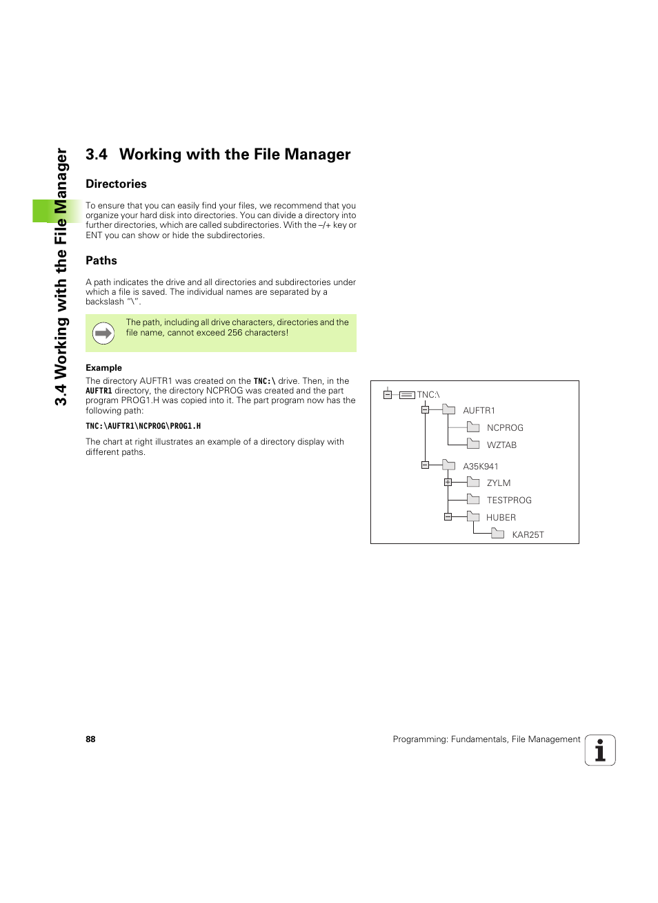4 working with the file manager, Directories, Paths | HEIDENHAIN TNC 320 (340 55x-04) ISO programming User Manual | Page 88 / 461