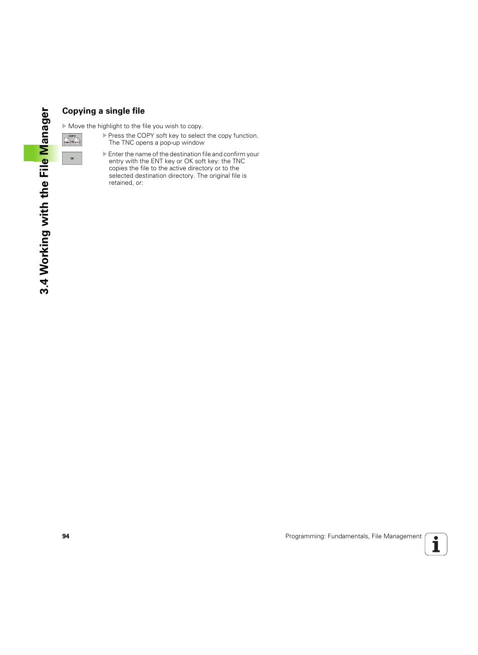 Copying a single file, 4 w o rk ing with the file manag e r | HEIDENHAIN TNC 320 (340 55x-04) ISO programming User Manual | Page 94 / 461