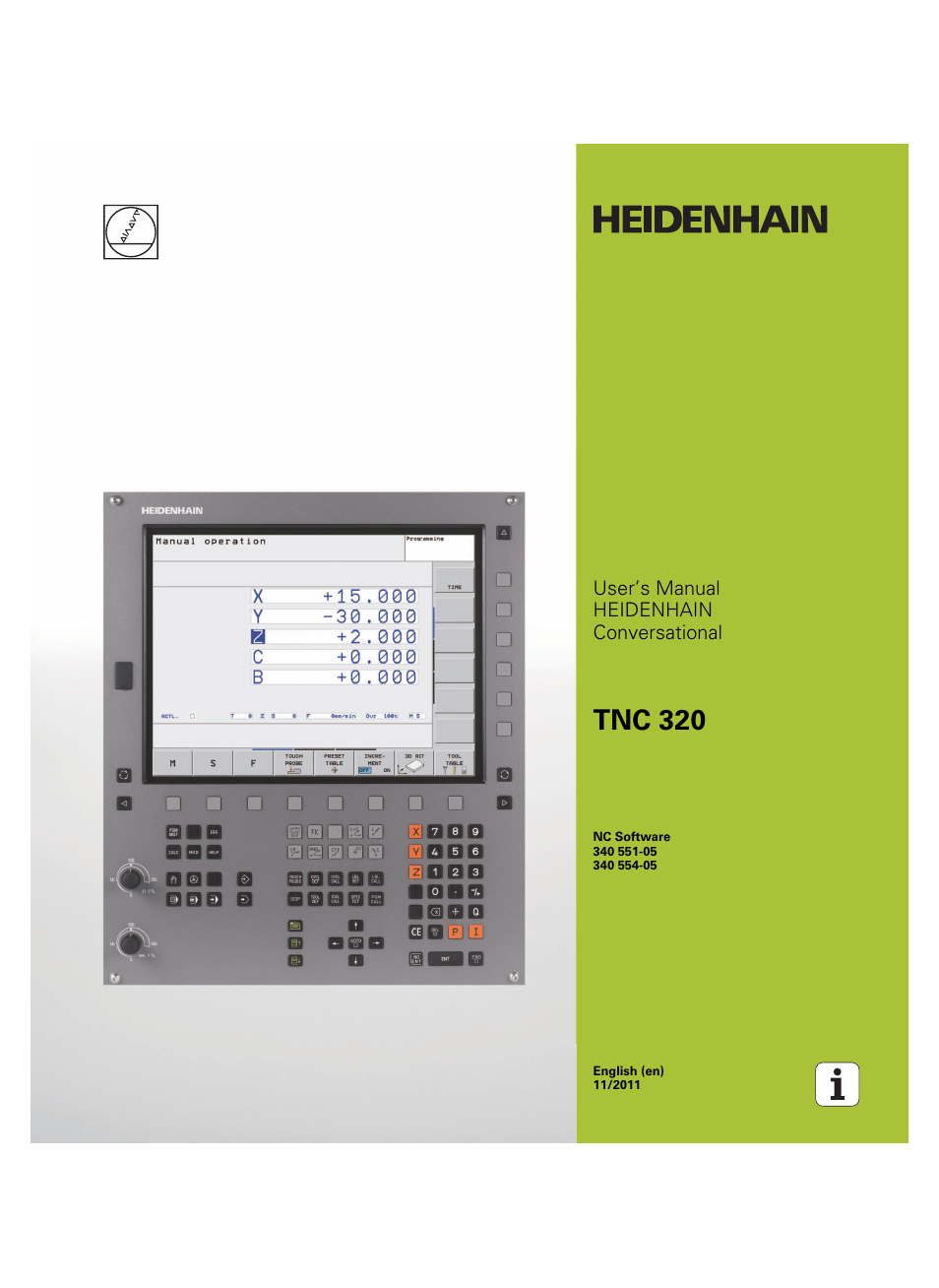 HEIDENHAIN TNC 320 (340 55x-05) User Manual | 515 pages