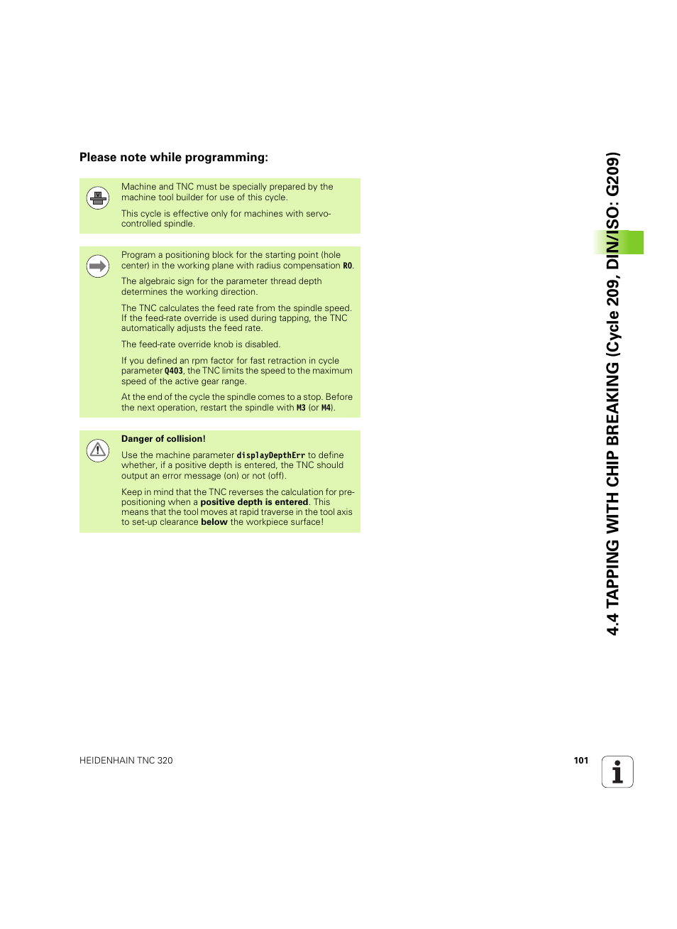 Please note while programming | HEIDENHAIN TNC 320 (340 55x-05) Cycle programming User Manual | Page 101 / 439