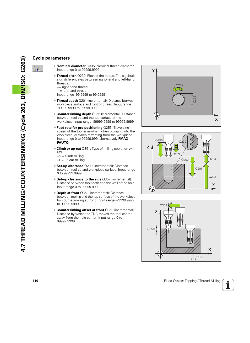 Cycle parameters | HEIDENHAIN TNC 320 (340 55x-05) Cycle programming User Manual | Page 110 / 439