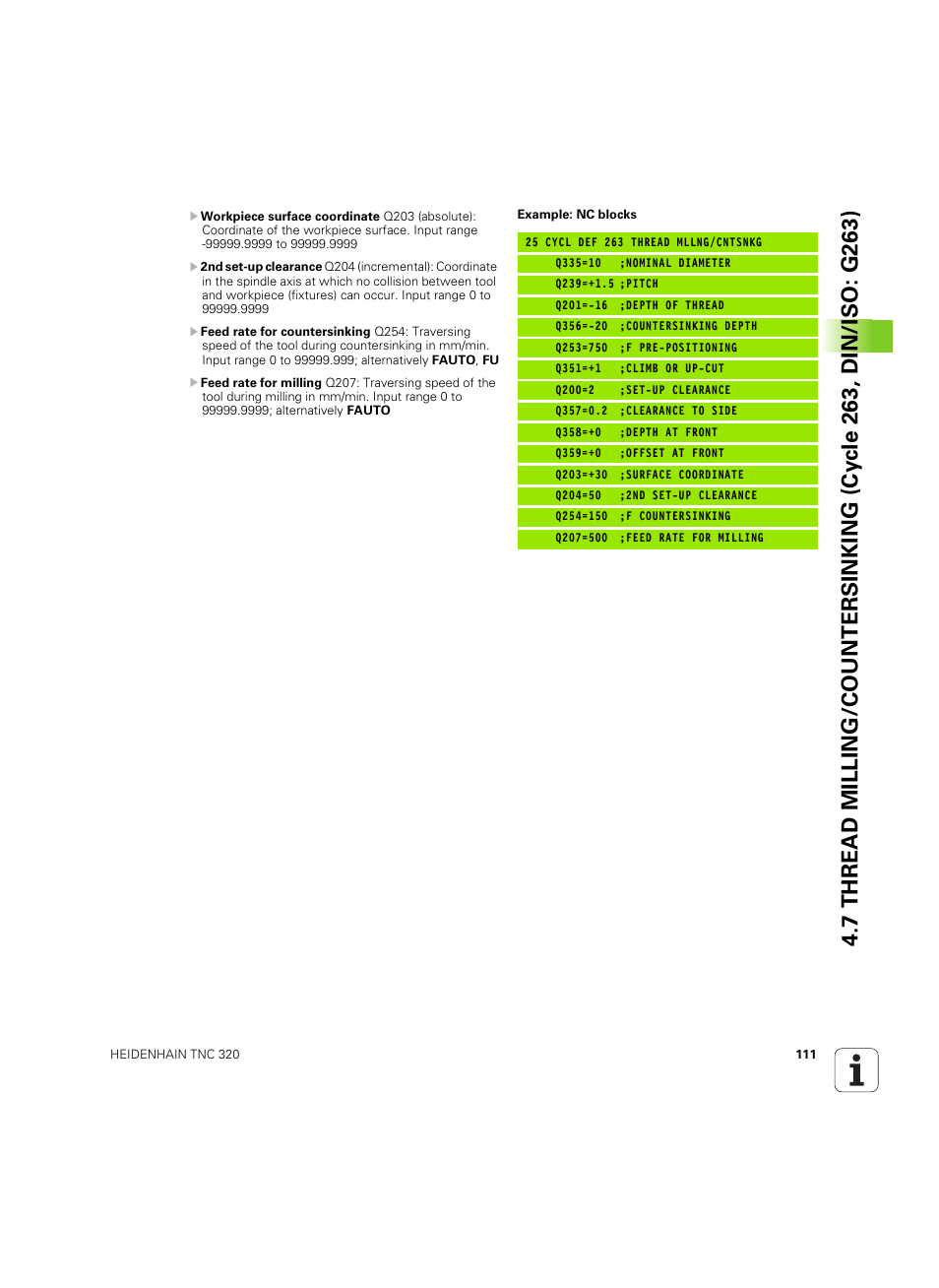 HEIDENHAIN TNC 320 (340 55x-05) Cycle programming User Manual | Page 111 / 439