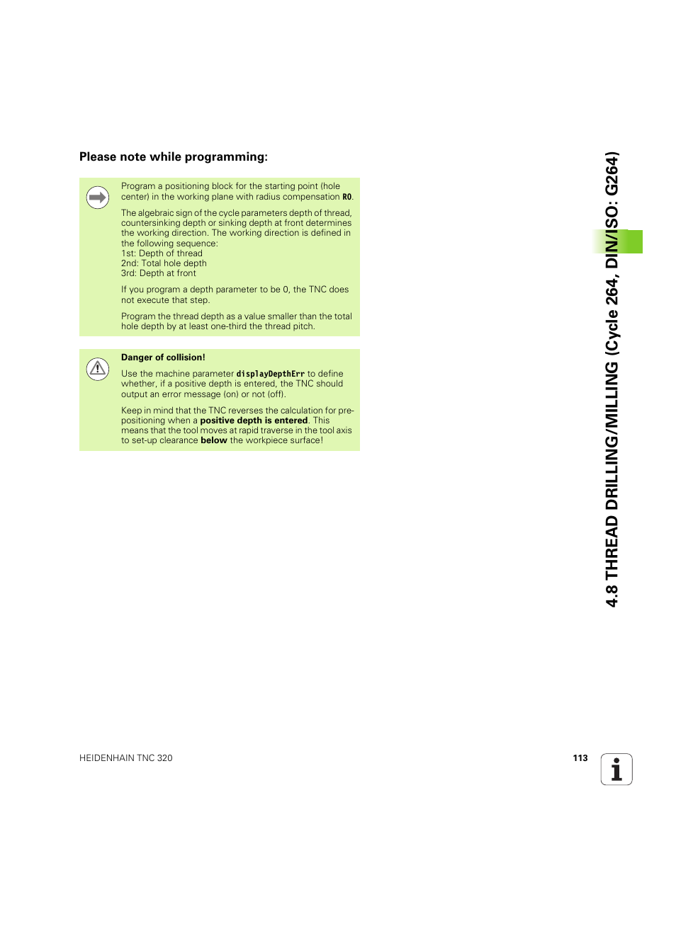 Please note while programming | HEIDENHAIN TNC 320 (340 55x-05) Cycle programming User Manual | Page 113 / 439