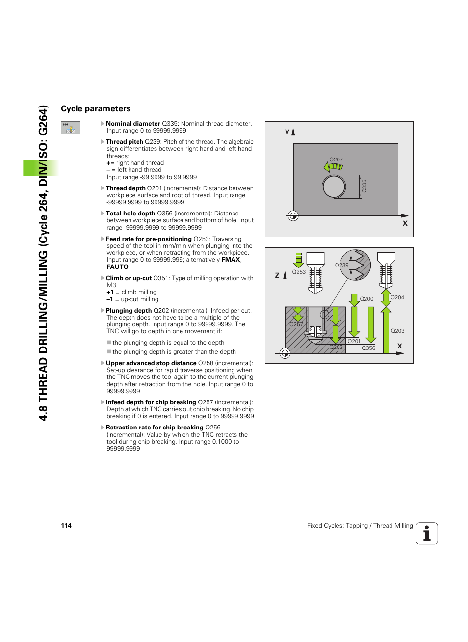 Cycle parameters | HEIDENHAIN TNC 320 (340 55x-05) Cycle programming User Manual | Page 114 / 439