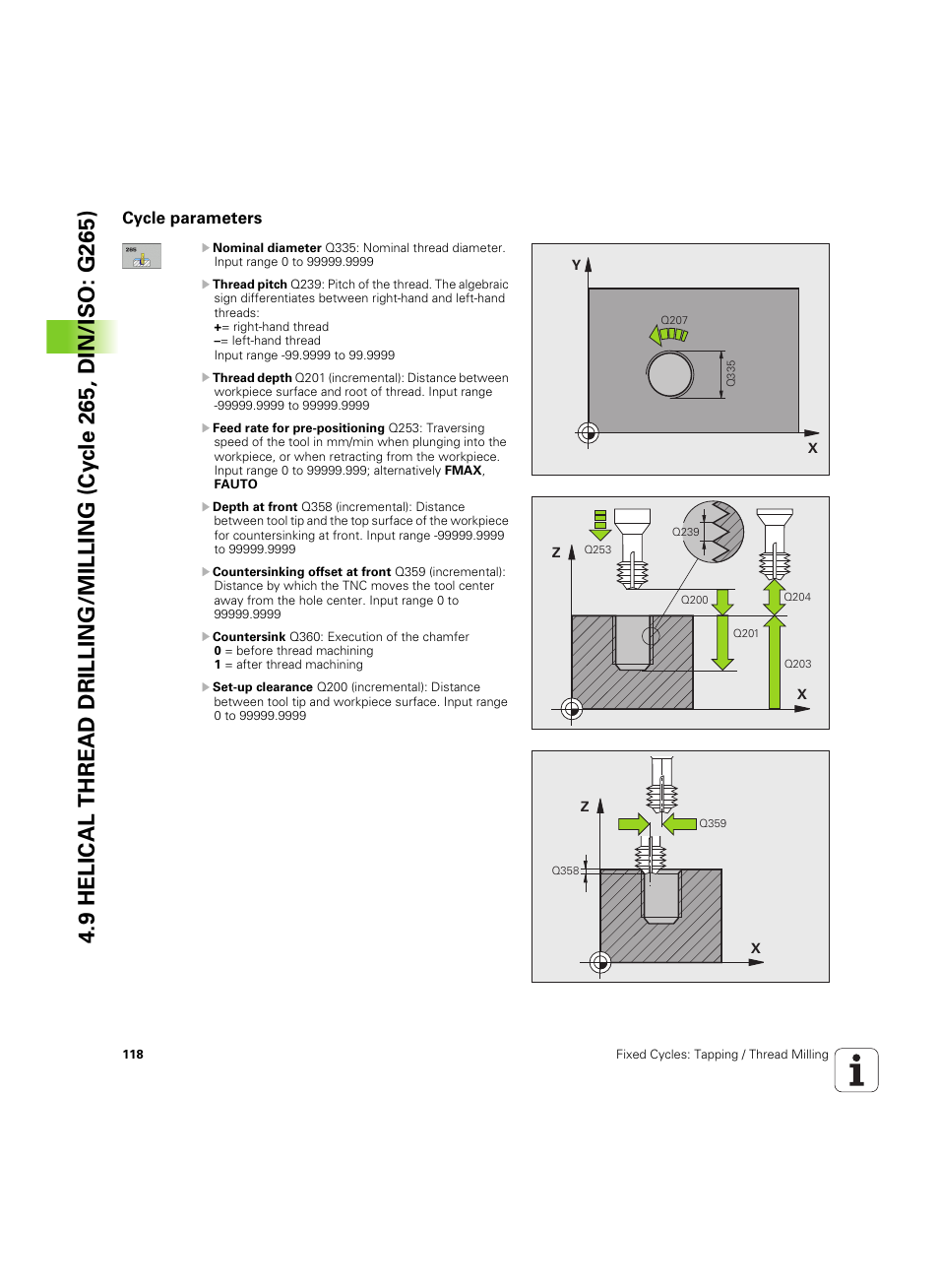 Cycle parameters | HEIDENHAIN TNC 320 (340 55x-05) Cycle programming User Manual | Page 118 / 439