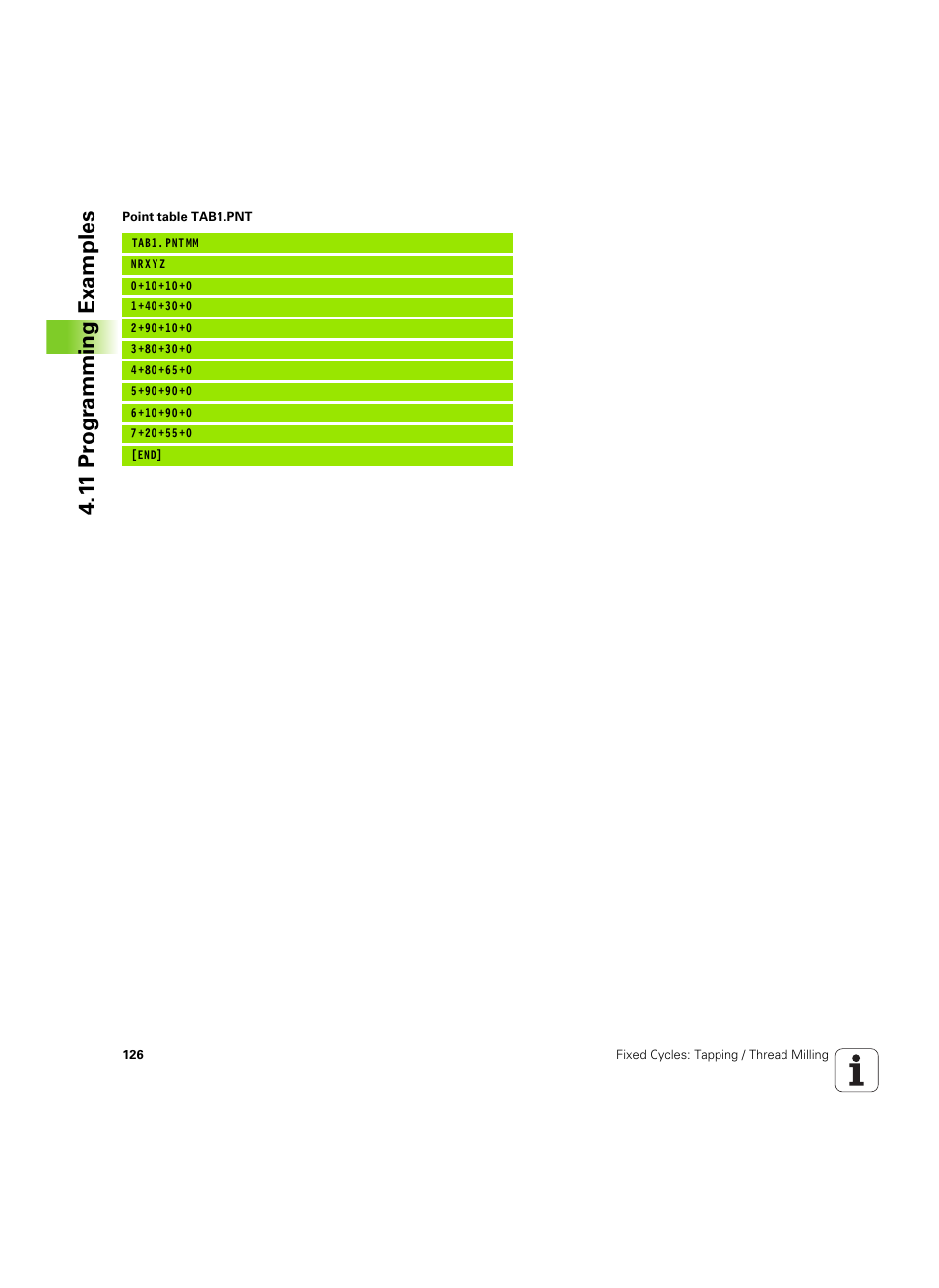 1 1 pr ogr amming examples | HEIDENHAIN TNC 320 (340 55x-05) Cycle programming User Manual | Page 126 / 439