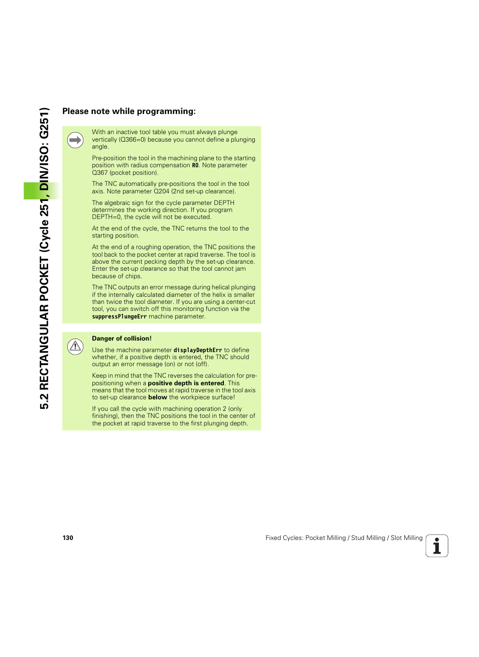 Please note while programming | HEIDENHAIN TNC 320 (340 55x-05) Cycle programming User Manual | Page 130 / 439