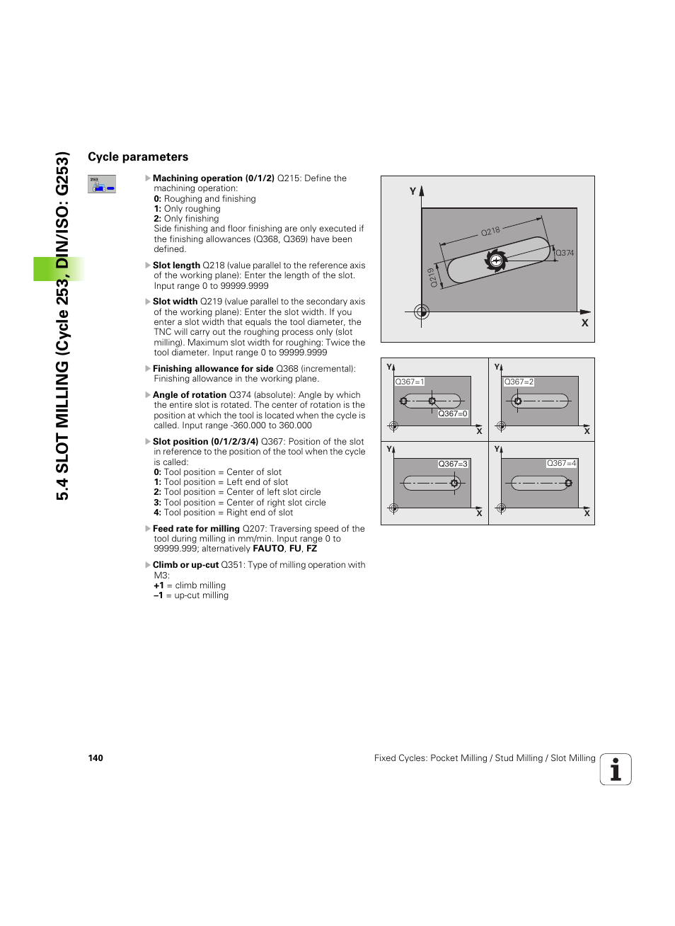 Cycle parameters | HEIDENHAIN TNC 320 (340 55x-05) Cycle programming User Manual | Page 140 / 439