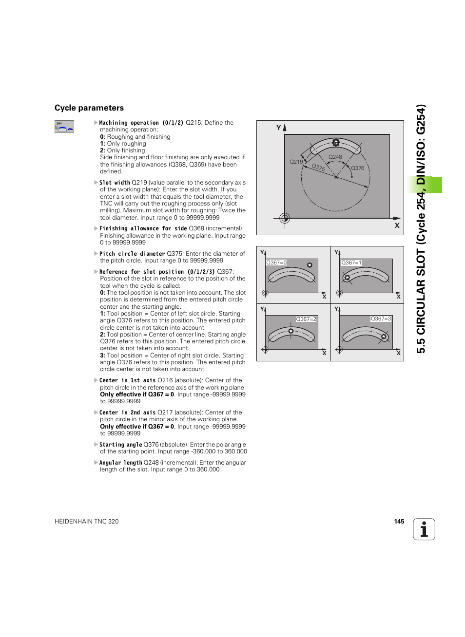Cycle parameters | HEIDENHAIN TNC 320 (340 55x-05) Cycle programming User Manual | Page 145 / 439
