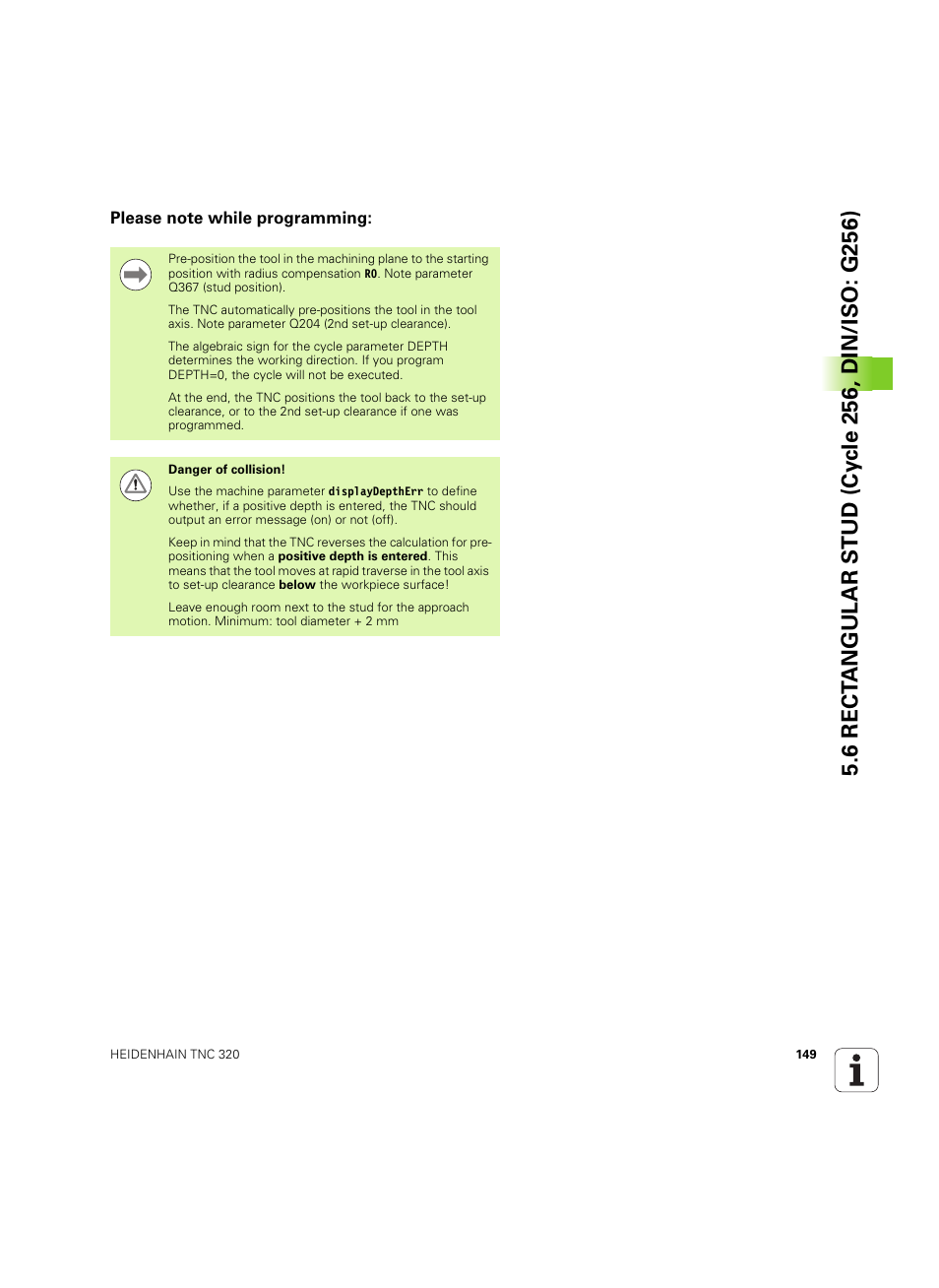 Please note while programming | HEIDENHAIN TNC 320 (340 55x-05) Cycle programming User Manual | Page 149 / 439