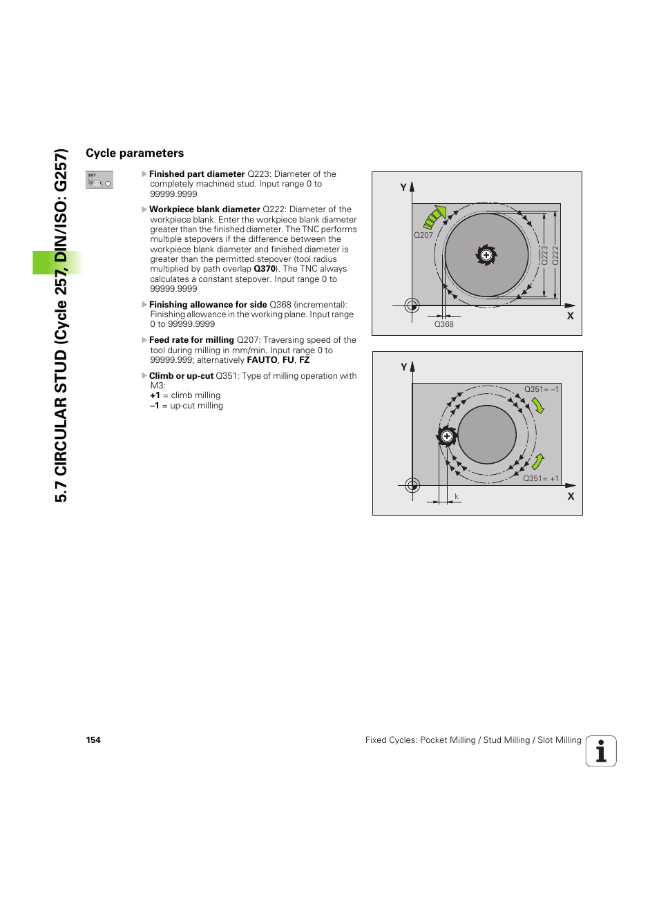 Cycle parameters | HEIDENHAIN TNC 320 (340 55x-05) Cycle programming User Manual | Page 154 / 439