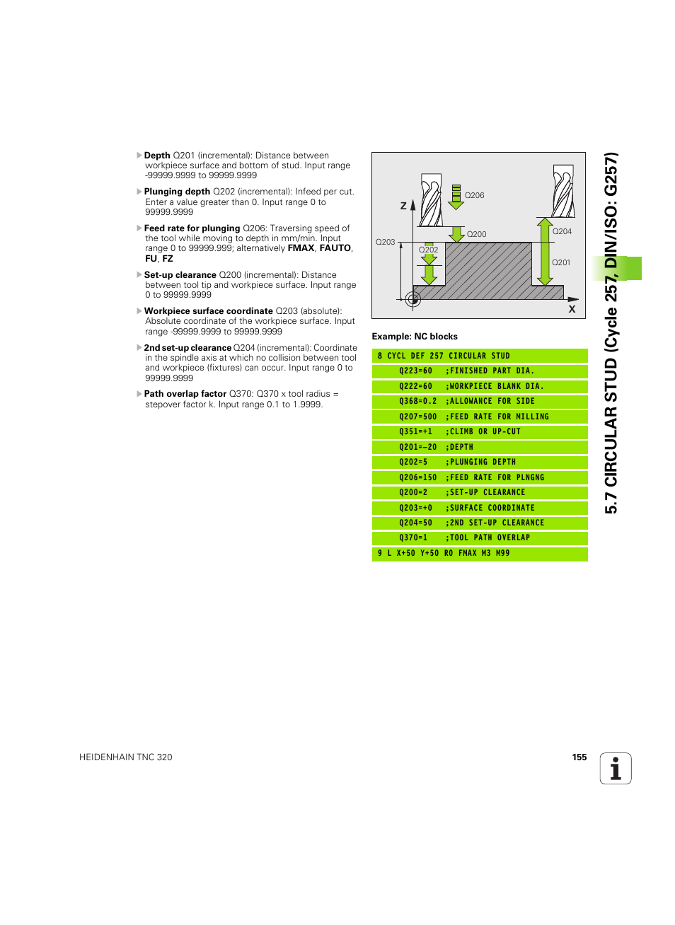 HEIDENHAIN TNC 320 (340 55x-05) Cycle programming User Manual | Page 155 / 439