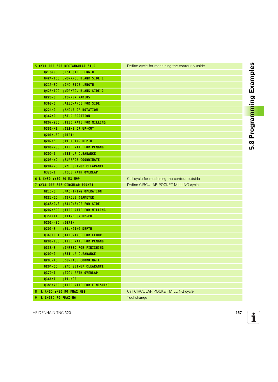 8 pr ogr amming examples | HEIDENHAIN TNC 320 (340 55x-05) Cycle programming User Manual | Page 157 / 439