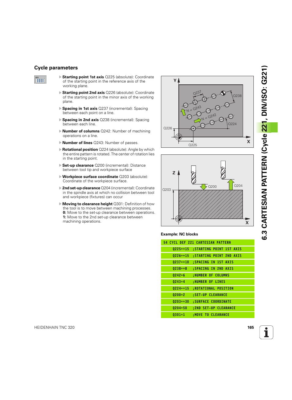 Cycle parameters | HEIDENHAIN TNC 320 (340 55x-05) Cycle programming User Manual | Page 165 / 439