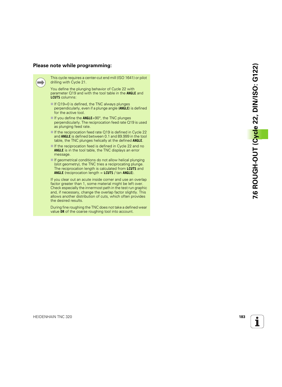 Please note while programming | HEIDENHAIN TNC 320 (340 55x-05) Cycle programming User Manual | Page 183 / 439