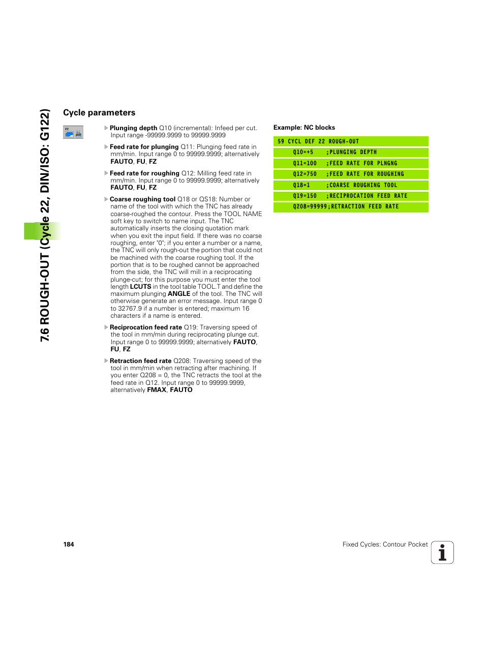 Cycle parameters | HEIDENHAIN TNC 320 (340 55x-05) Cycle programming User Manual | Page 184 / 439