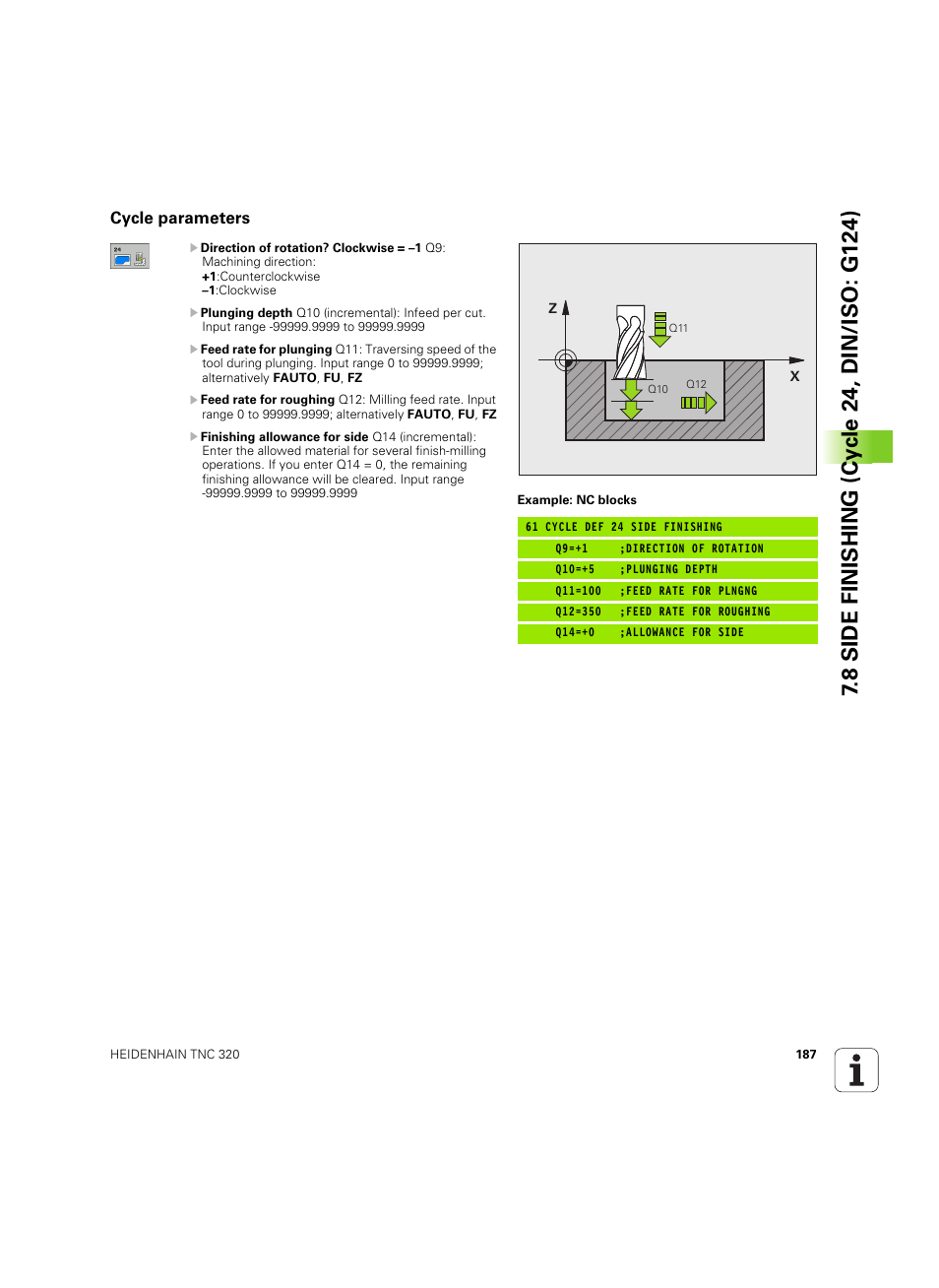 Cycle parameters | HEIDENHAIN TNC 320 (340 55x-05) Cycle programming User Manual | Page 187 / 439