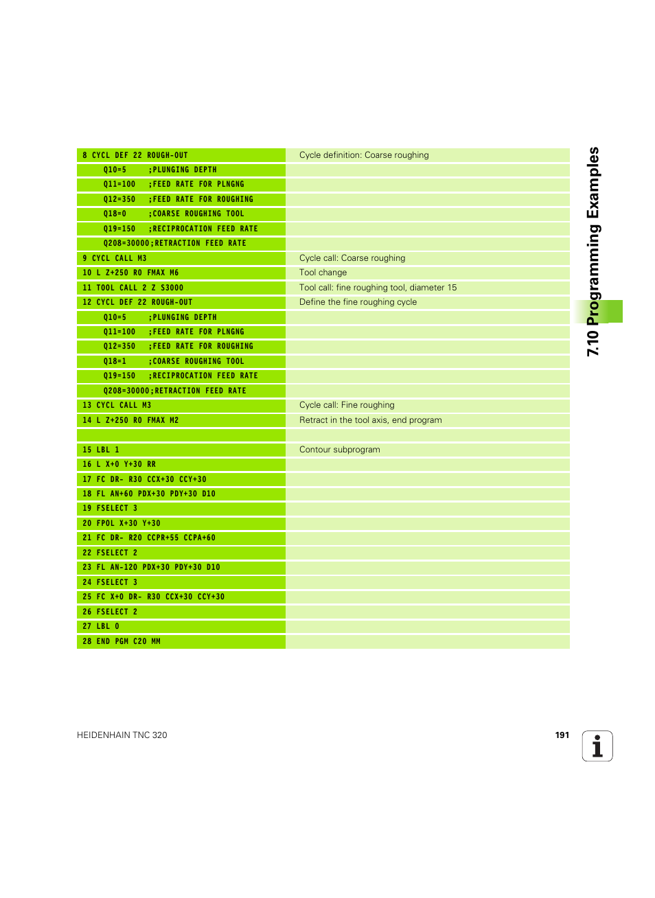 1 0 pr ogr amming examples | HEIDENHAIN TNC 320 (340 55x-05) Cycle programming User Manual | Page 191 / 439