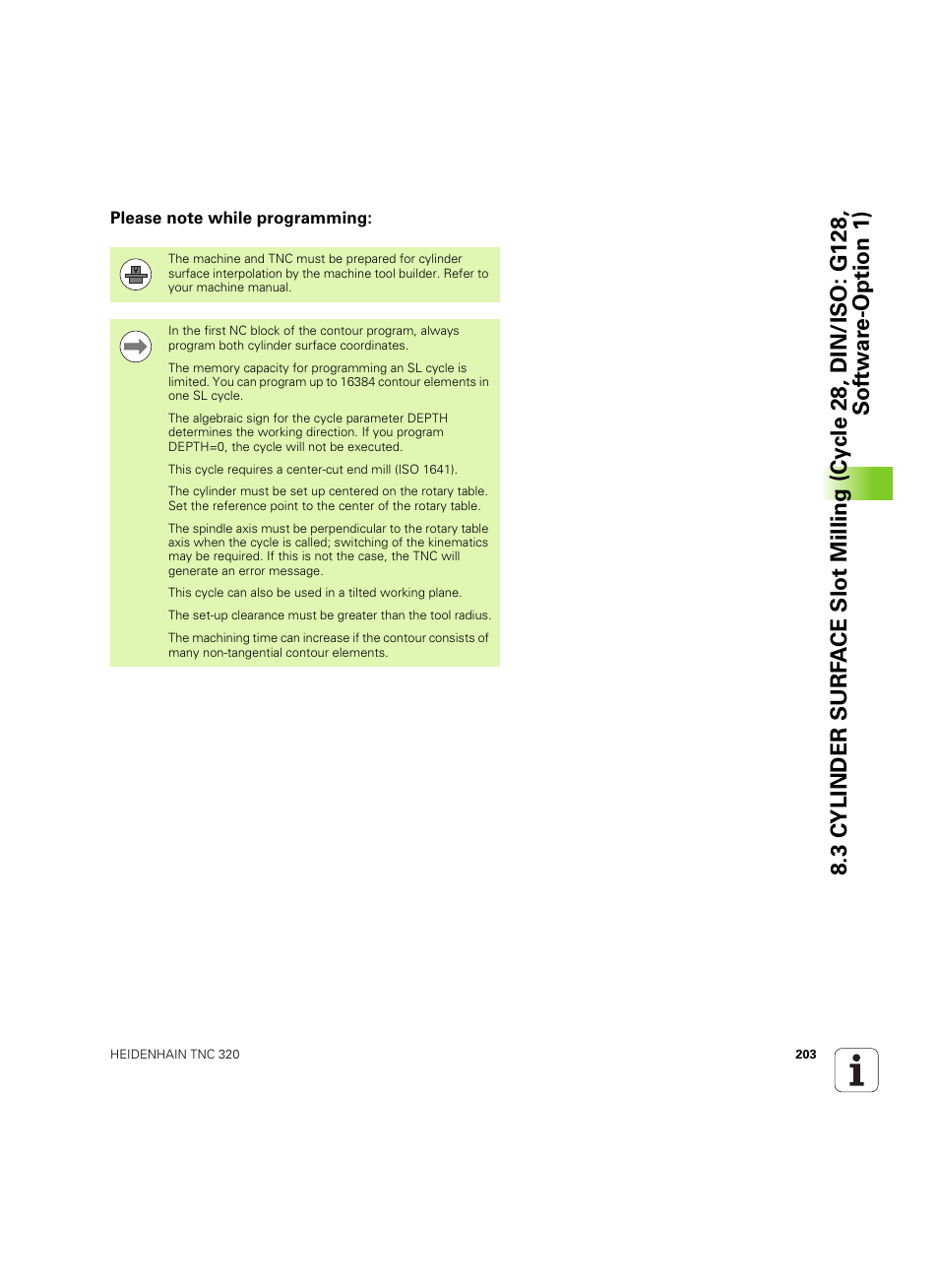 Please note while programming | HEIDENHAIN TNC 320 (340 55x-05) Cycle programming User Manual | Page 203 / 439