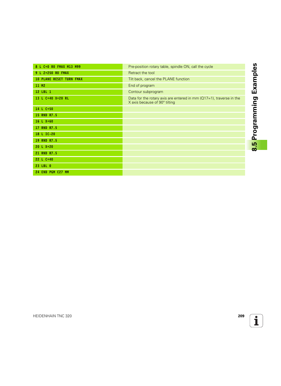 5 pr ogr amming examples | HEIDENHAIN TNC 320 (340 55x-05) Cycle programming User Manual | Page 209 / 439