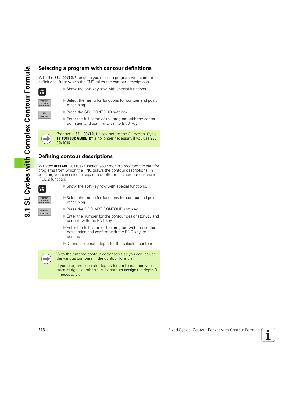 Selecting a program with contour definitions, Defining contour descriptions, 1 sl cy cles with complex cont our f o rm ula | HEIDENHAIN TNC 320 (340 55x-05) Cycle programming User Manual | Page 216 / 439