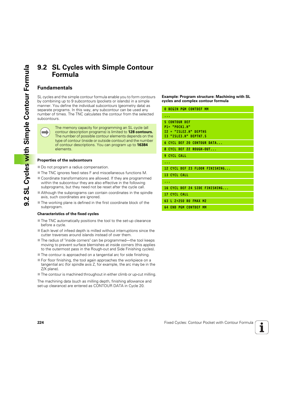 2 sl cycles with simple contour formula, Fundamentals | HEIDENHAIN TNC 320 (340 55x-05) Cycle programming User Manual | Page 224 / 439