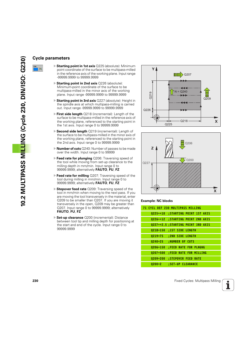 Cycle parameters | HEIDENHAIN TNC 320 (340 55x-05) Cycle programming User Manual | Page 230 / 439