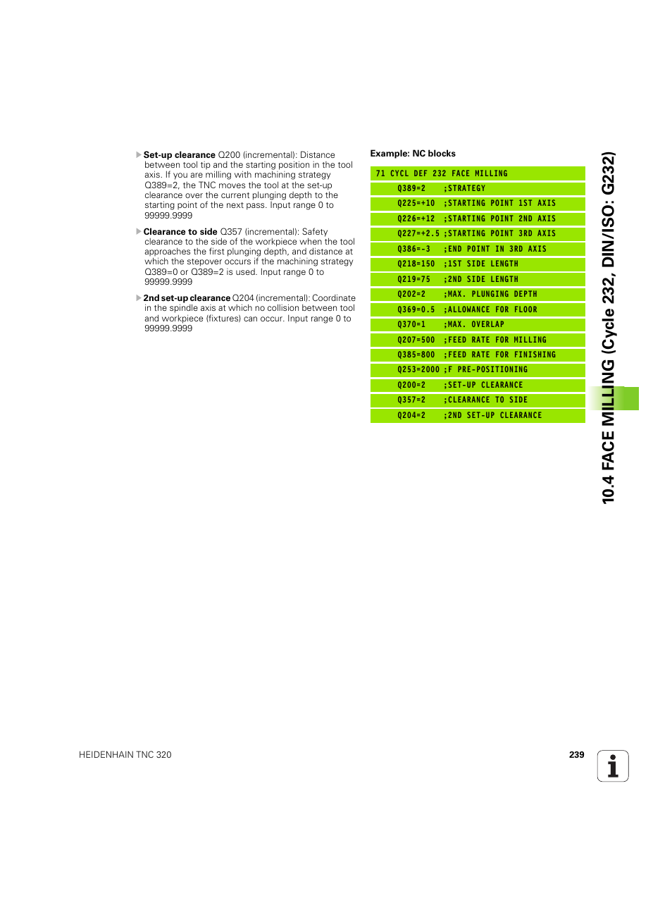 HEIDENHAIN TNC 320 (340 55x-05) Cycle programming User Manual | Page 239 / 439